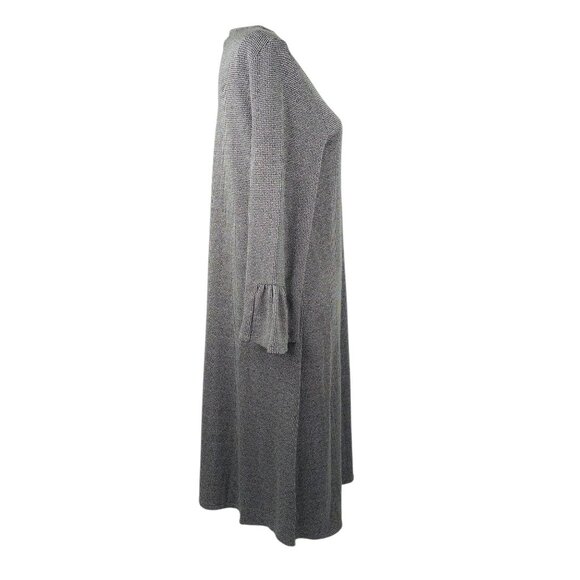 J JILL Wearever Dress Womens S Gray Houndstooth Flutter Sleeve Pullover Stretch - Picture 6 of 16